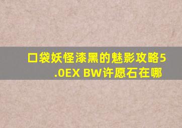 口袋妖怪漆黑的魅影攻略5.0EX BW许愿石在哪